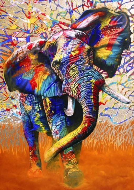 splatter elephant paint by numbers