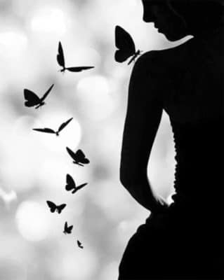 Butterfly Woman Silhouette paint by numbers
