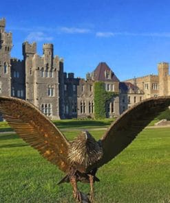 Ashford Castle And Bird Sculpture paint by numbers