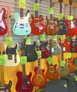 Electric Guitars On The Wall paint by numbers