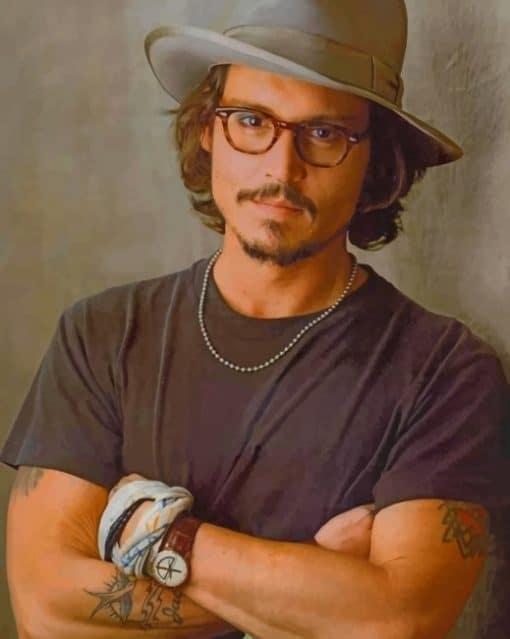 Tattooed Johnny Depp paint by numbers