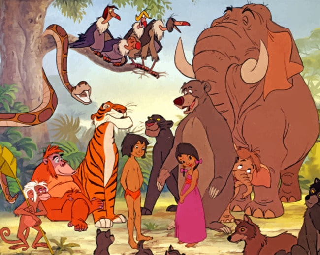 Mowgli And Many Animals paint by numbers