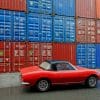 Red Vehicle Near Containers paint by numbers