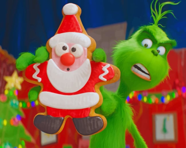 Max The Grinch Holding Santa paint by numbers