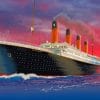 Titanic Ship At Sunset paint by numbers