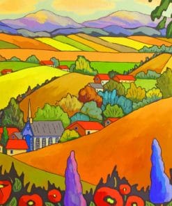 Charming Town View paint by numbers