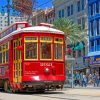 Red Tram In New Orleans paint by numbers