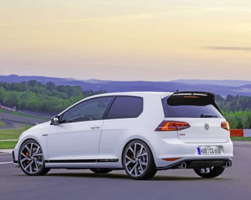 White Volkswagen Golf paint by numbers
