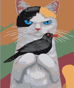White Cat And Crow Paint by numbers