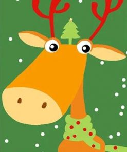 Cartoon Christmas Elk Paint by numbers
