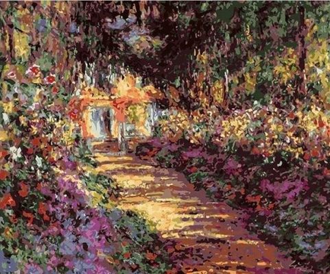 Garden Path At Giverny Claude Monet - Paint By Numbers - Num Paint Kit