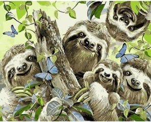 Sloth Selfie paint by numbers
