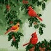 Red Cardinals Bird paint by numbers