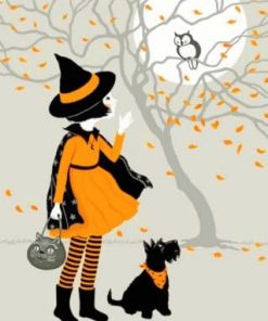 Little Halloween Witch paint by numbers