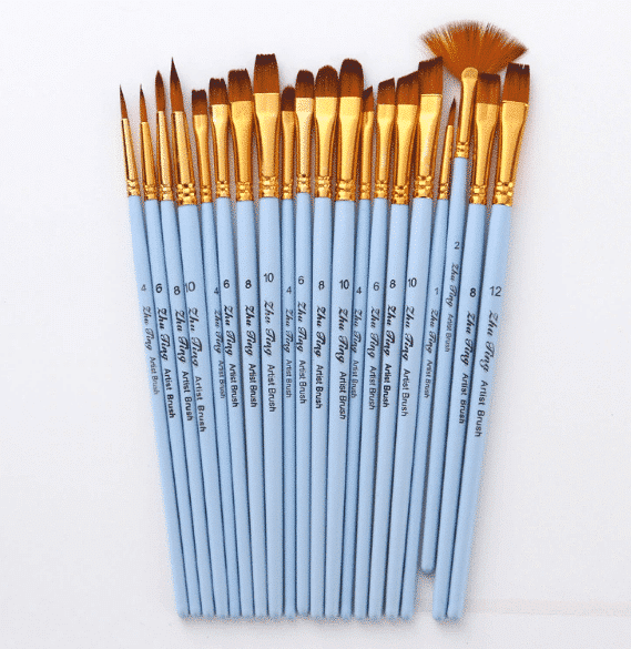 10 pcs/set Matt blue Nylon Paint Brush NumPaint Paint by numbers