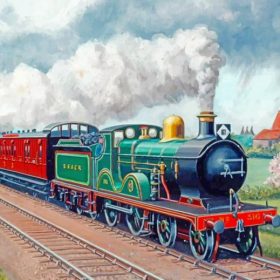 Train Railway - Paint By Number - NumPaint - Paint by numbers