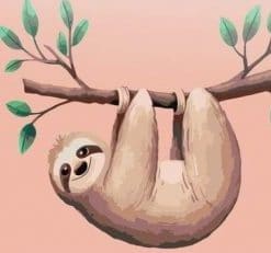 Pink Sloth paint by numbers