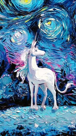 Starry Night Unicorn paint by numbers