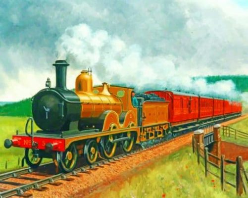 Train Railway - Paint By Number - NumPaint - Paint by numbers