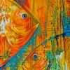 Abstract Fishes paint by numbers