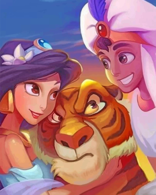 Aladdin And Jasmine Paint by numbers