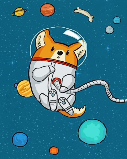 Astronaut Corgi Paint by numbers