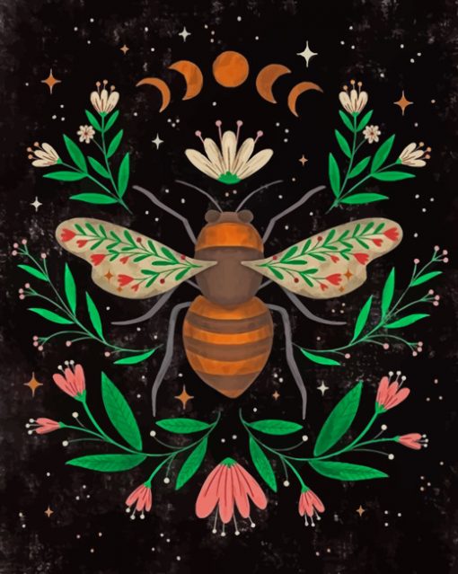 Folk Art Bee paint by numbers