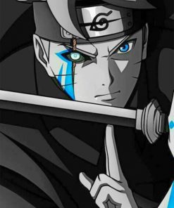 Black And White Naruto Paint by numbers