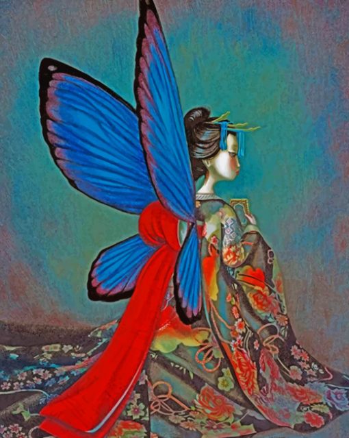 Butterfly Asian Woman paint by numbers