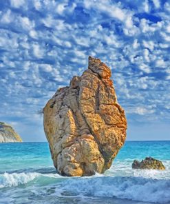 Cyprus Rock Seascape Paint by numbers