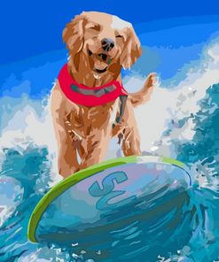 Dog Surfing Paint by numbers