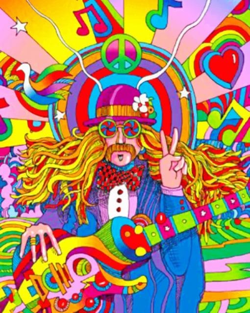 Hippie Psychedelic Art - Paint By Number - NumPaint - Paint by numbers