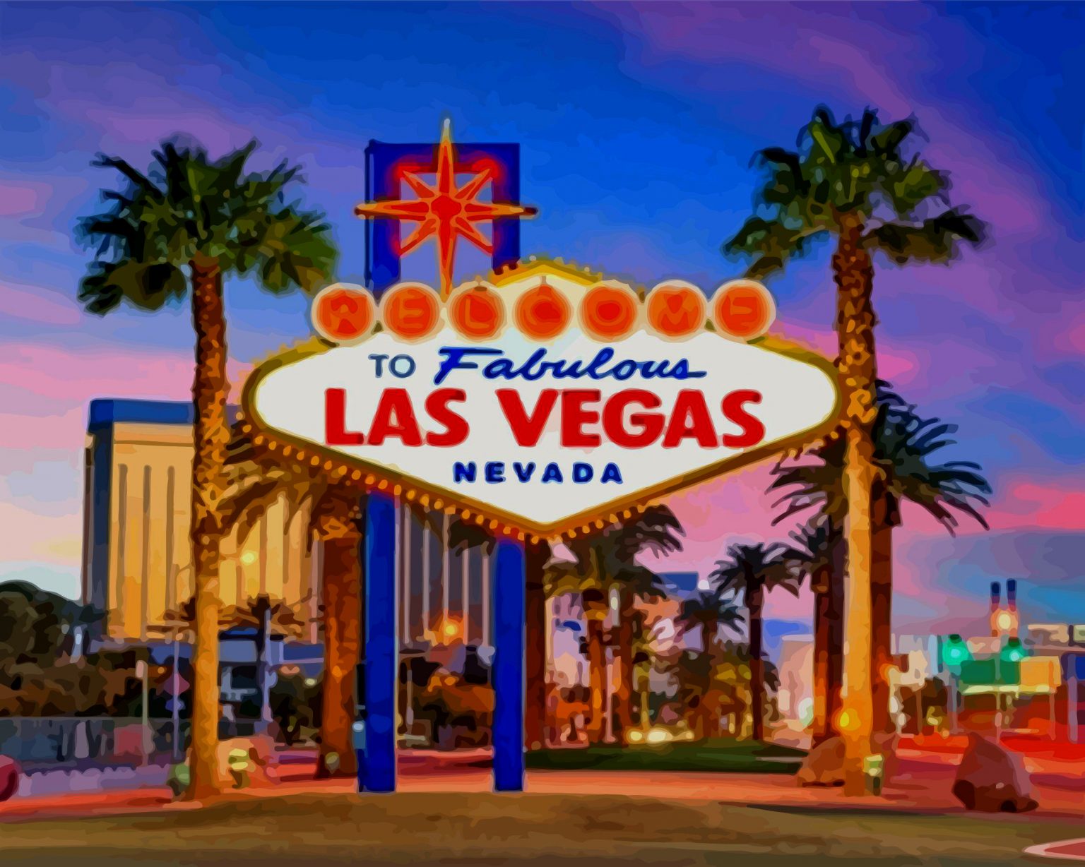Las vegas paint by number num paint kit