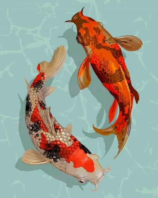Aesthetic Koi Fishes paint by numbers