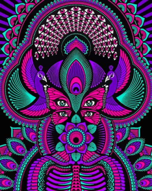 Psychedelic Trippy Mandala Woman paint by numbers