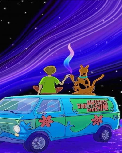 Scooby Doo And Shaggy Smoking - Paint By Number - NumPaint - Paint by