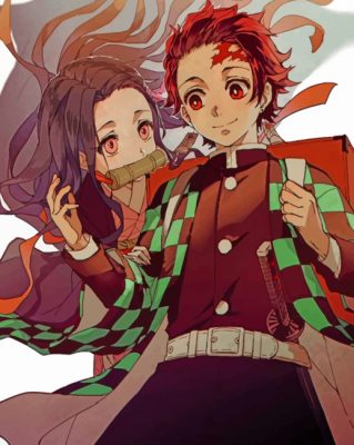 Tanjiro And Nezuko - Paint By Numbers - Num Paint Kit