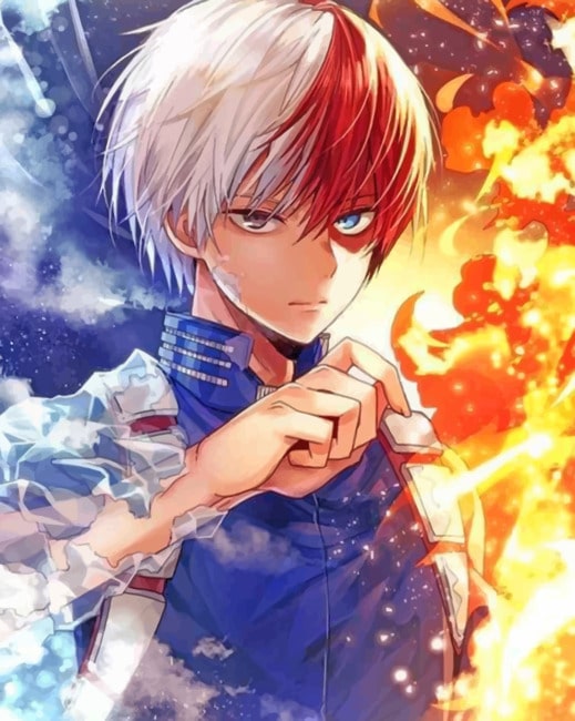 Todoroki From My Hero Academia - Paint By Numbers - Num Paint Kit