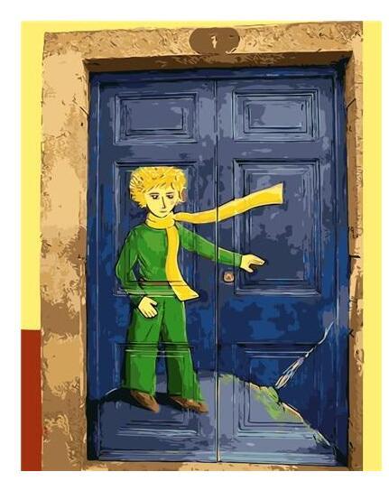Little Prince On The Door Paint by nummbers