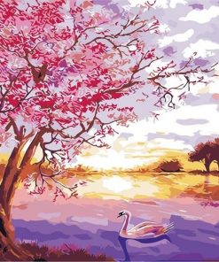 Cherry Blossom By The Water Paint by numbers