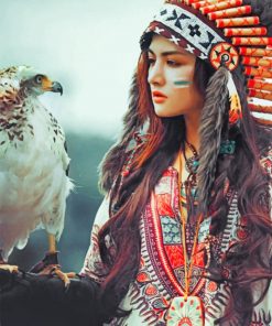 Aesthetic American Native woman paint by numbers