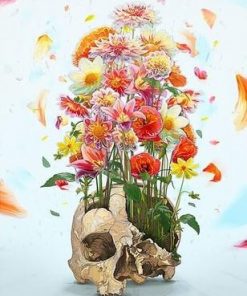 Skull and Flowers Paint by numbers