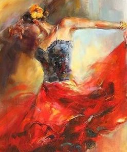 Female Flamenco Dancer Paint by numbers