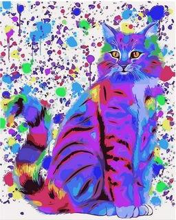 Colorful Cat Art Paint by numbers