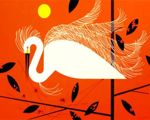 Charley Harper Snowy Egret Paint by numbers