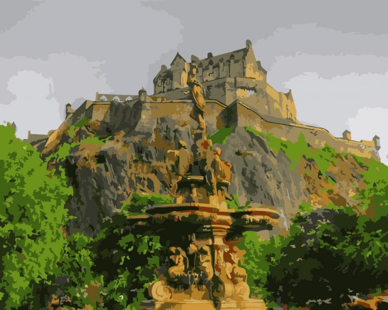 Edinburgh Castle Mountain Paint By Numbers Num Paint Kit