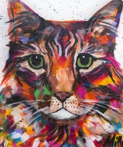 Colorful Tabby Cat Paint by numbers