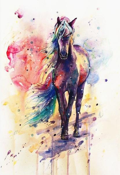 Colored Horse paint by numbers