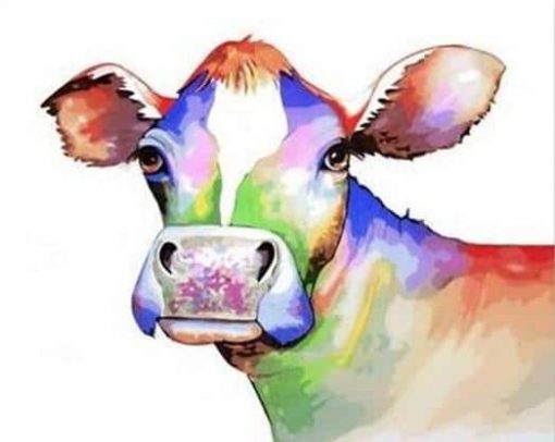 Colorful Cow Piant by numbers