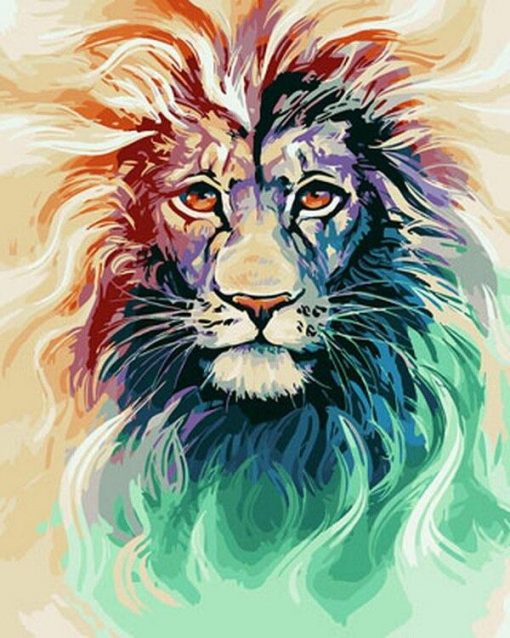 Colorful Lion head Paint by numbers